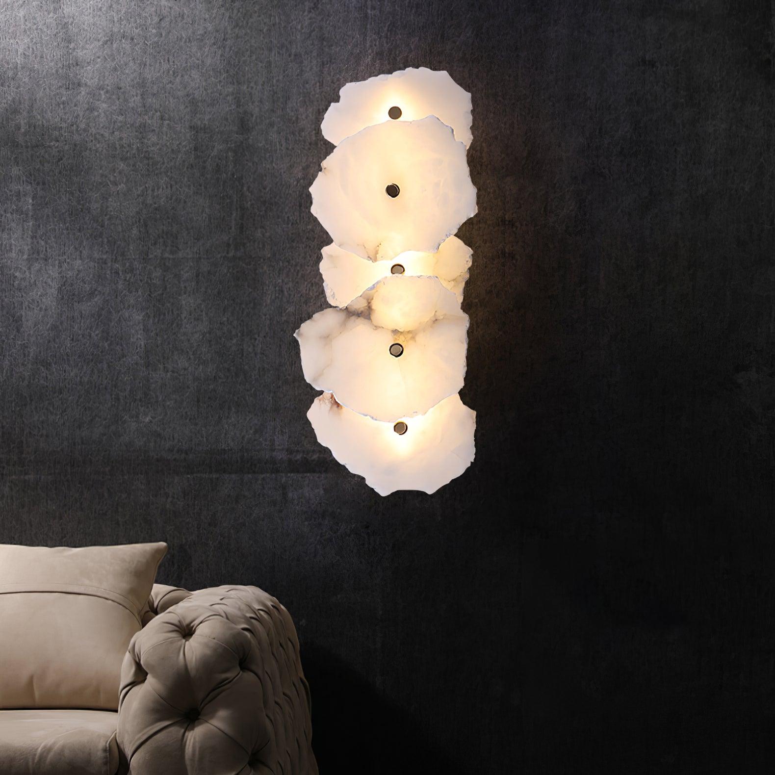 Alaeila Floral Cluster Alabaster Wall Light - Lamp Outdoor