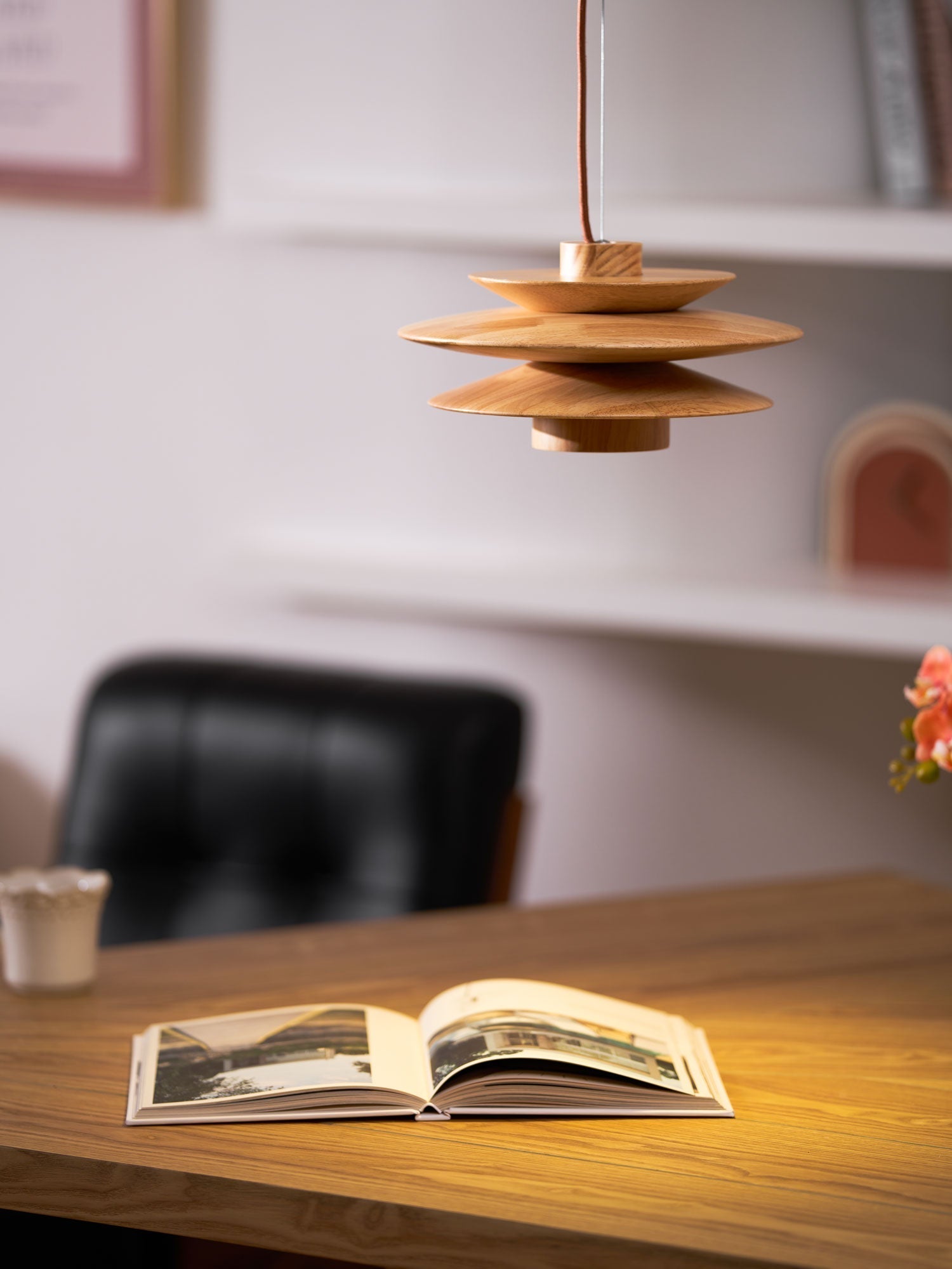 Cascade Wooden Disc Pendant Lamp - Lamp Outdoor