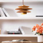 Cascade Wooden Disc Pendant Lamp - Lamp Outdoor