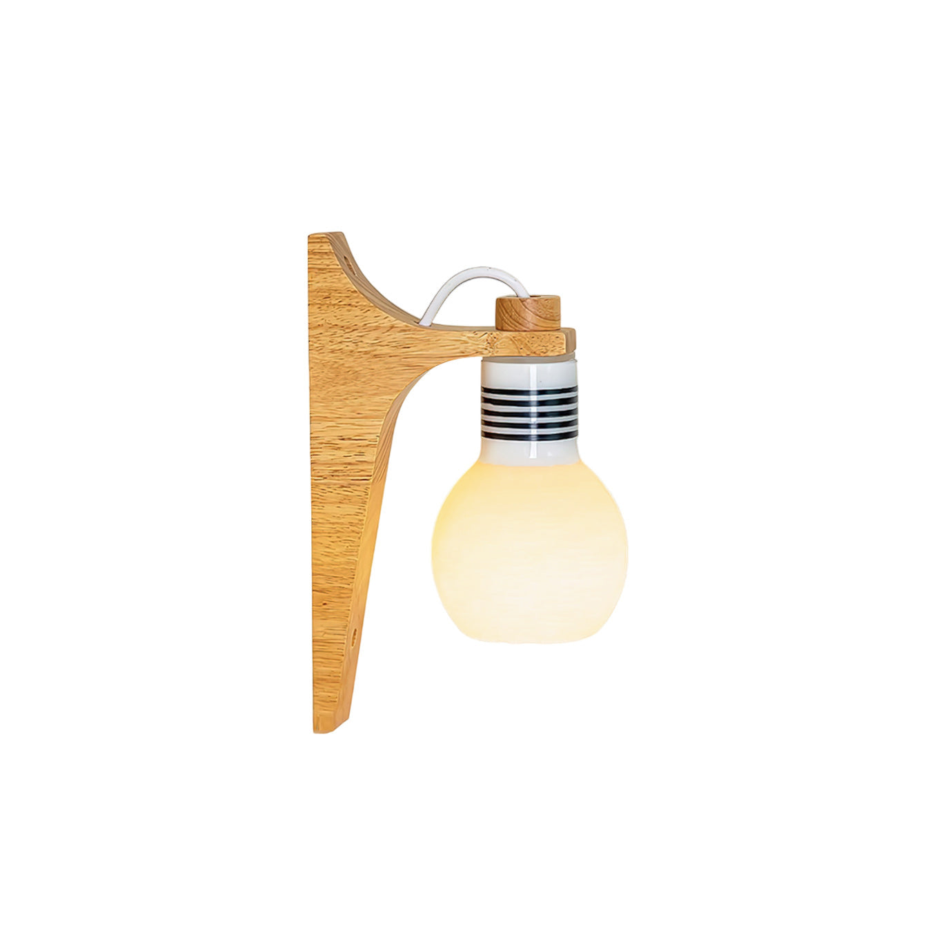 Picle Farmhouse Rubber Wood Wall Light