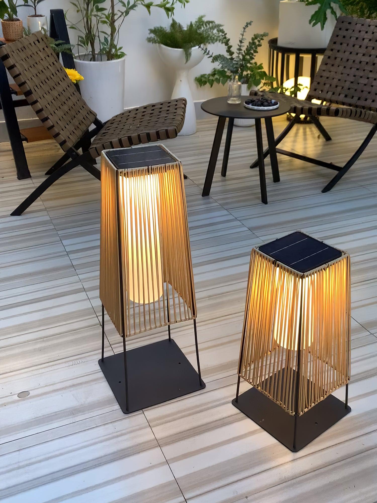Plastic Rattan Outdoor Post Light - Lamp Outdoor