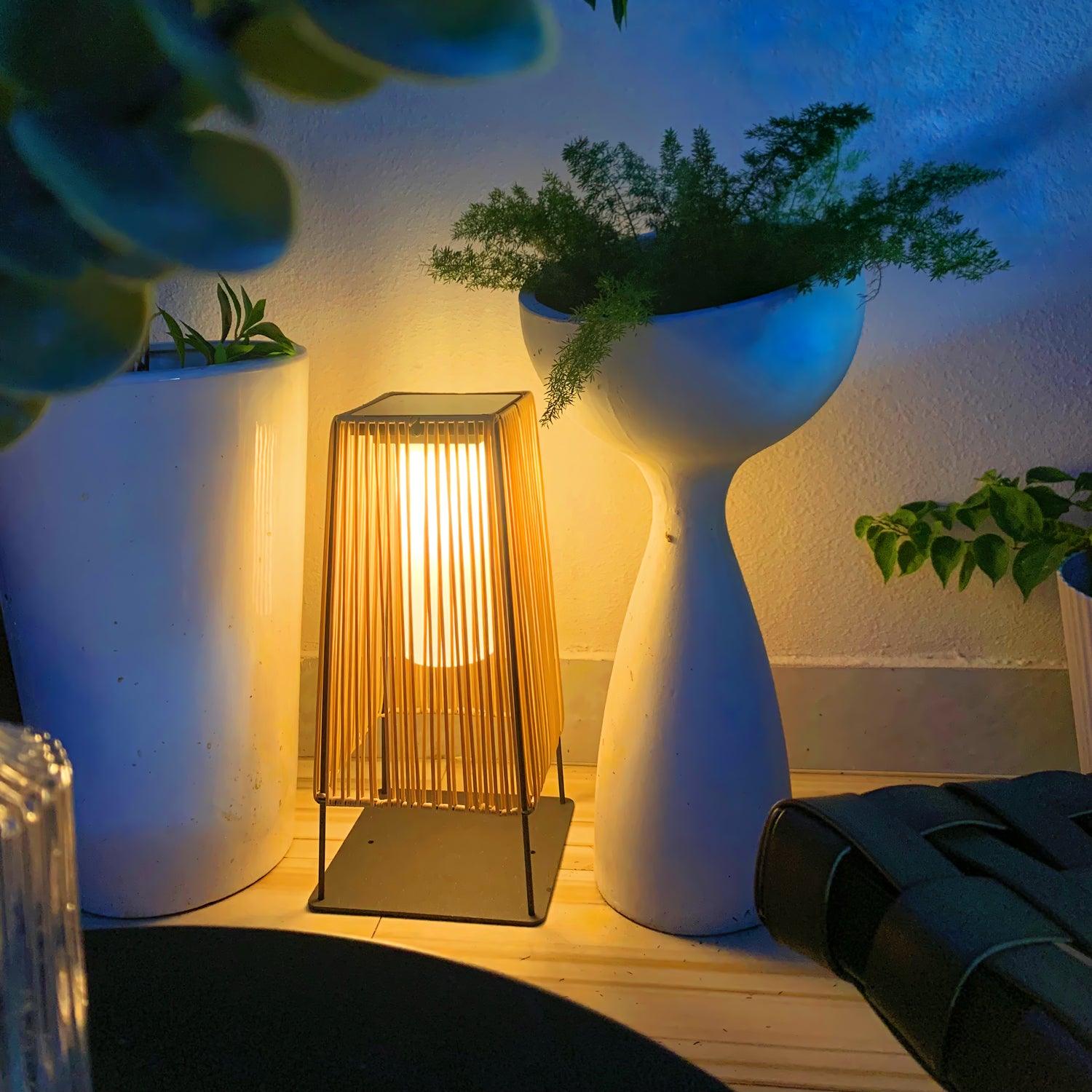 Plastic Rattan Outdoor Post Light - Lamp Outdoor