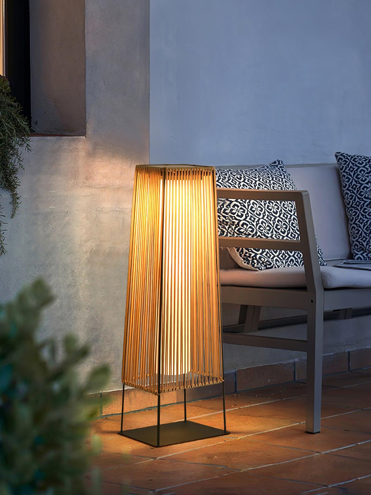 Plastic Rattan Outdoor Post Light - Lamp Outdoor