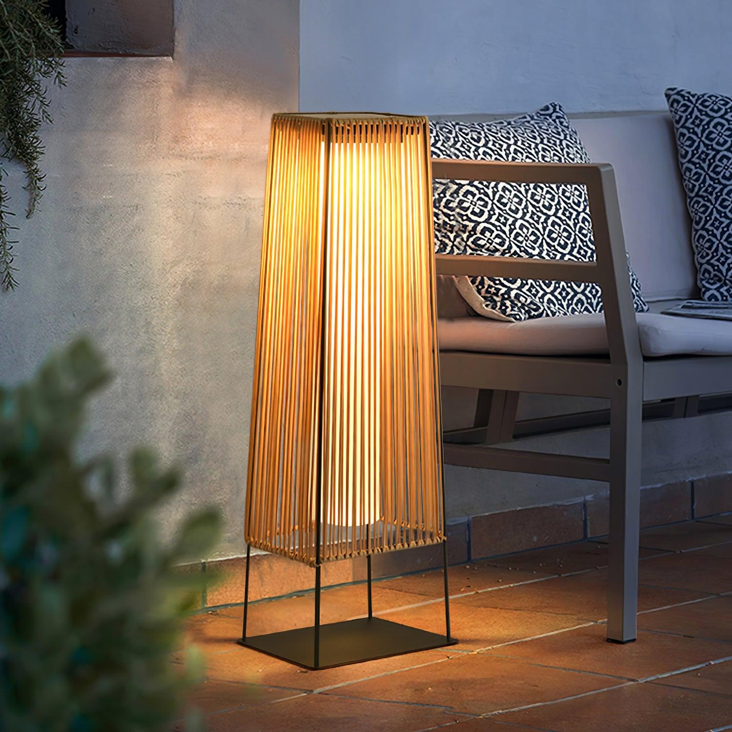 Plastic Rattan Outdoor Post Light - Lamp Outdoor