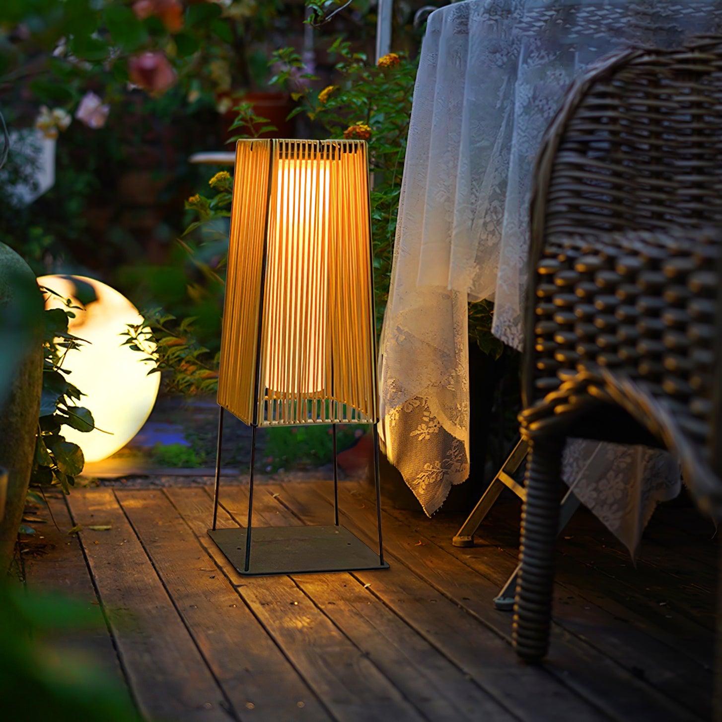Plastic Rattan Outdoor Post Light - Lamp Outdoor
