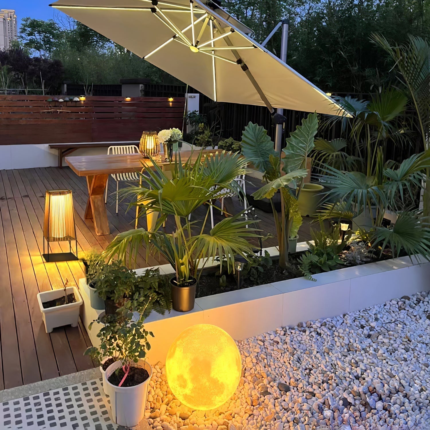 Plastic Rattan Outdoor Post Light - Lamp Outdoor