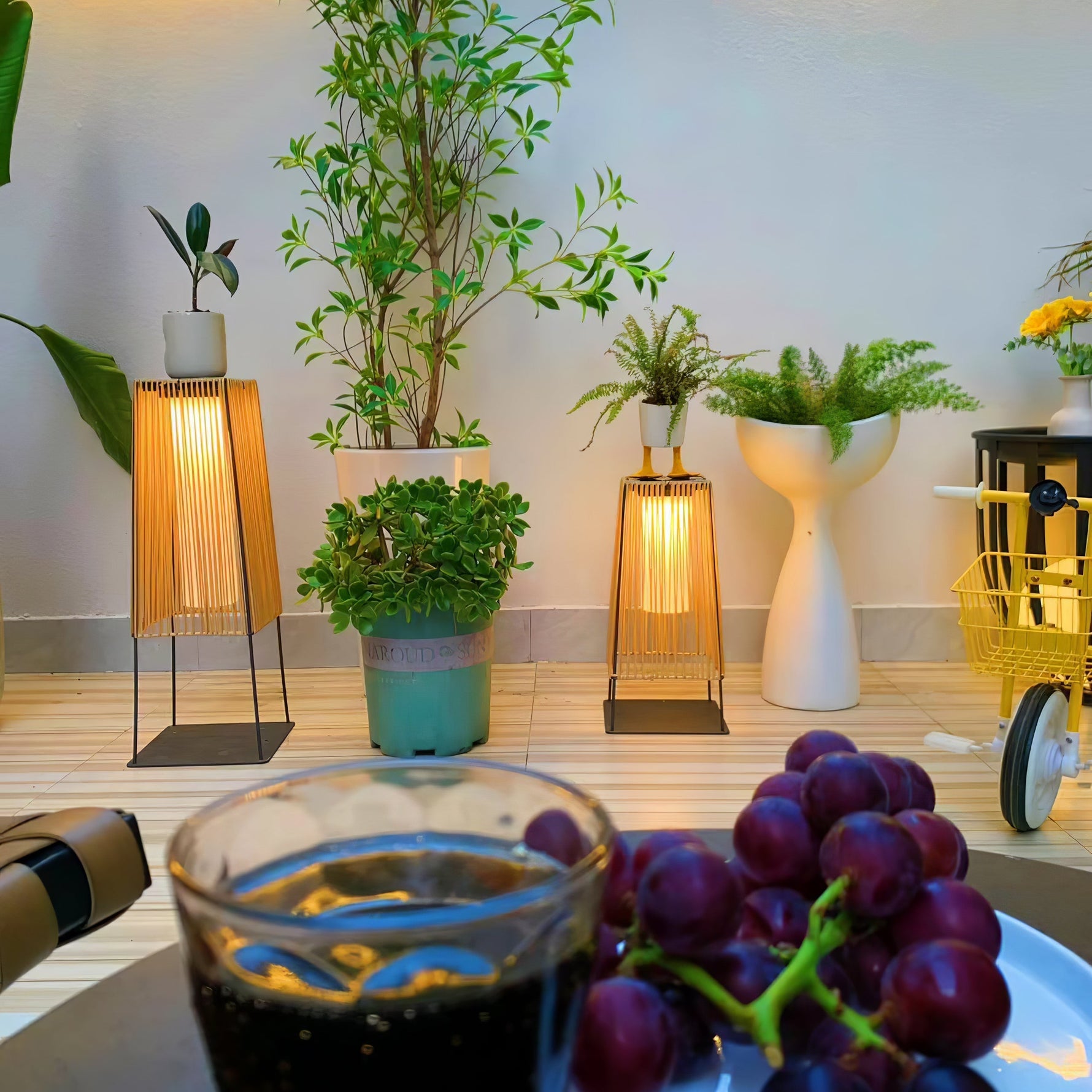 Plastic Rattan Outdoor Post Light - Lamp Outdoor