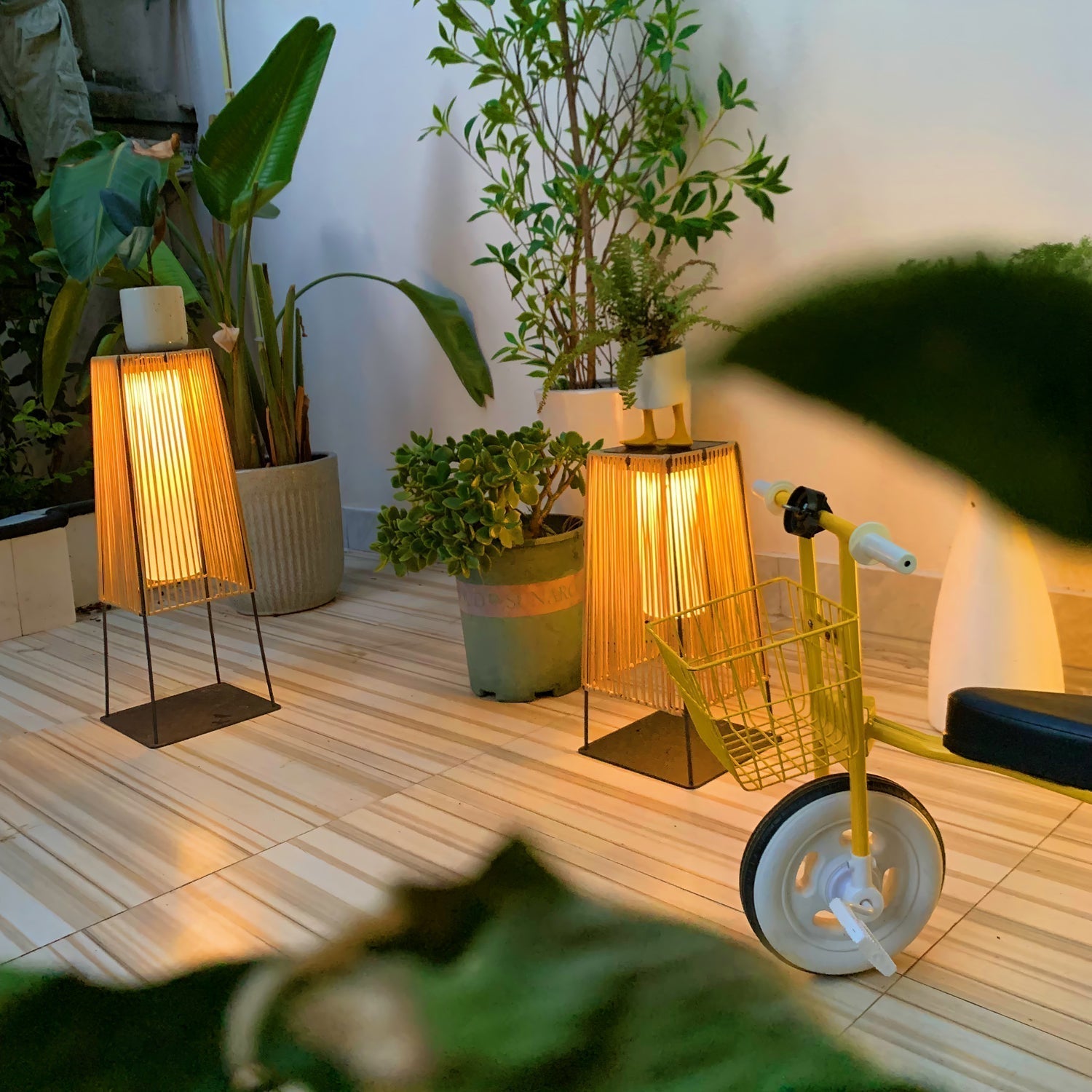 Plastic Rattan Outdoor Post Light - Lamp Outdoor
