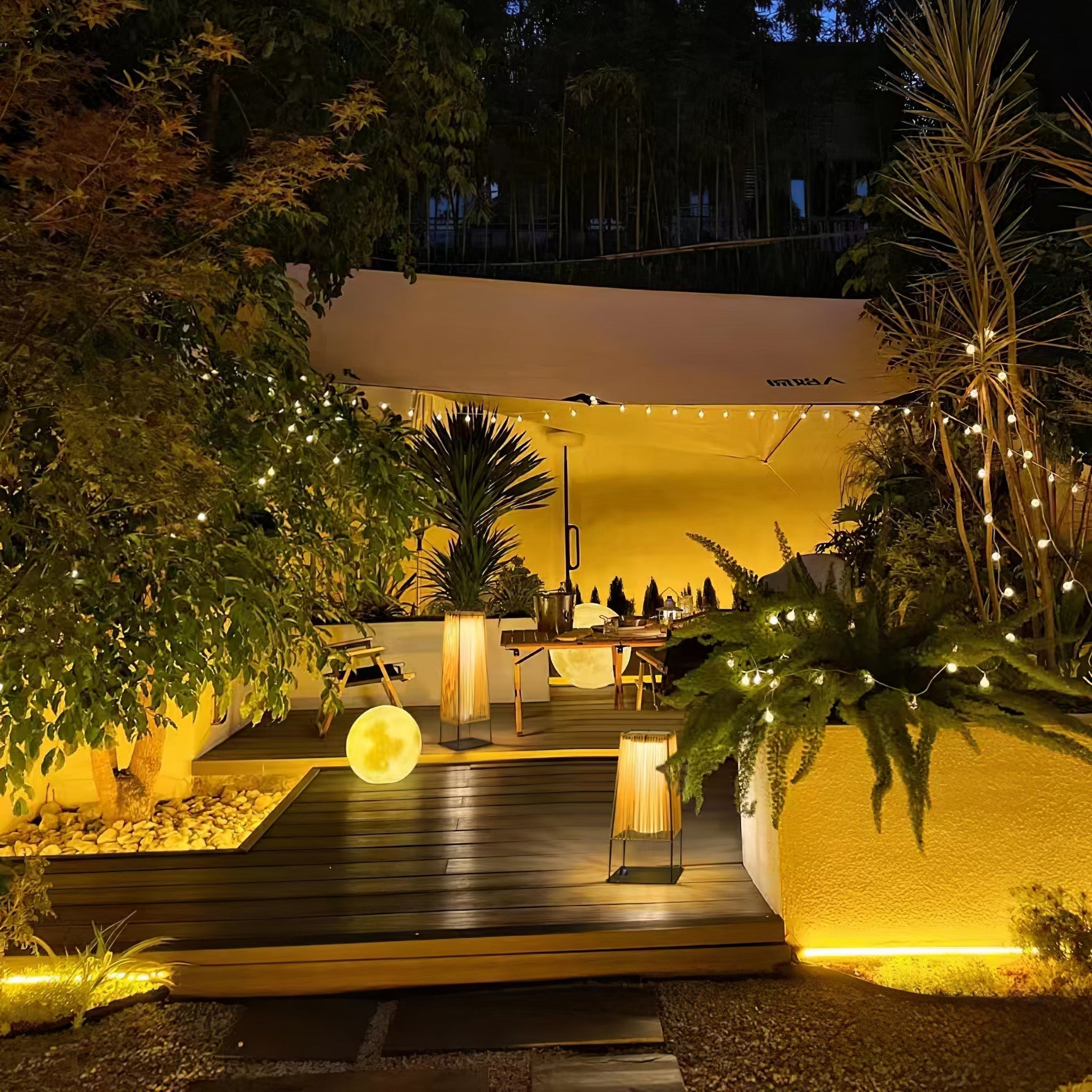 Plastic Rattan Outdoor Post Light - Lamp Outdoor