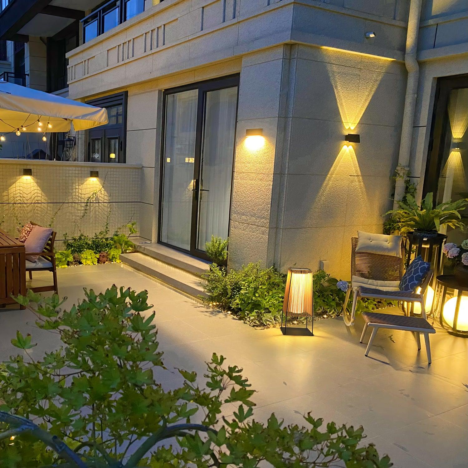 Plastic Rattan Outdoor Post Light - Lamp Outdoor