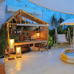 Plastic Rattan Outdoor Post Light - Lamp Outdoor