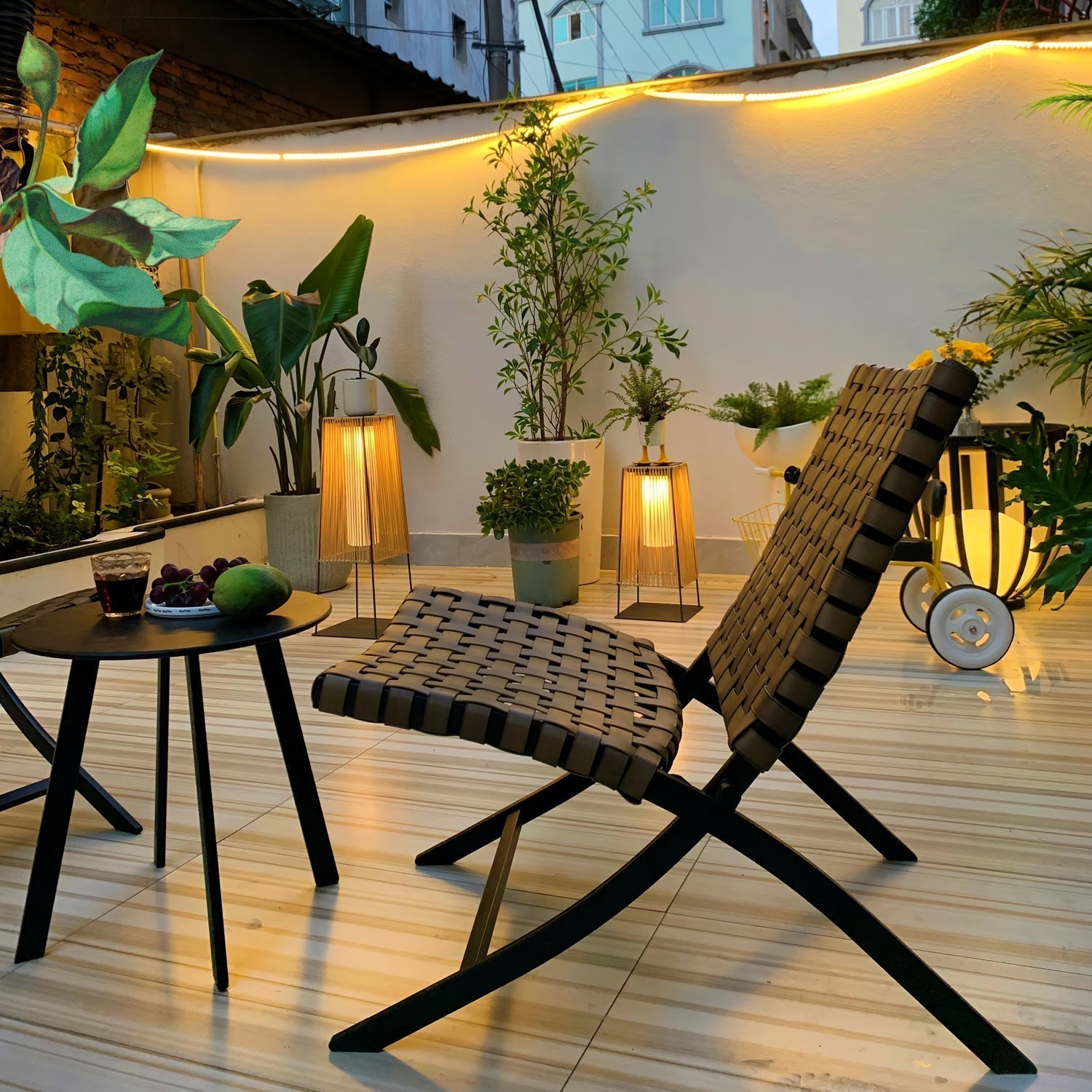 Plastic Rattan Outdoor Post Light - Lamp Outdoor