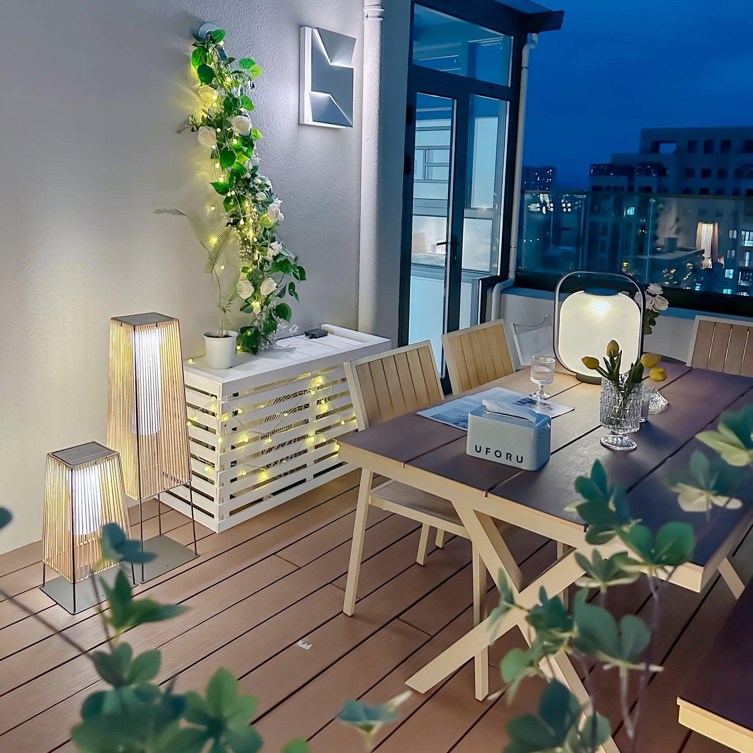 Plastic Rattan Outdoor Post Light - Lamp Outdoor