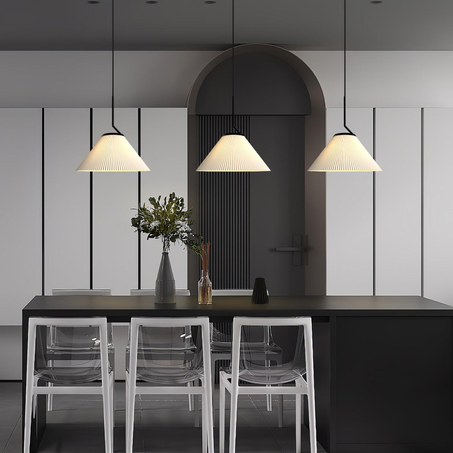 Zoravine Pleated Fabric Pendant Light - Lamp Outdoor