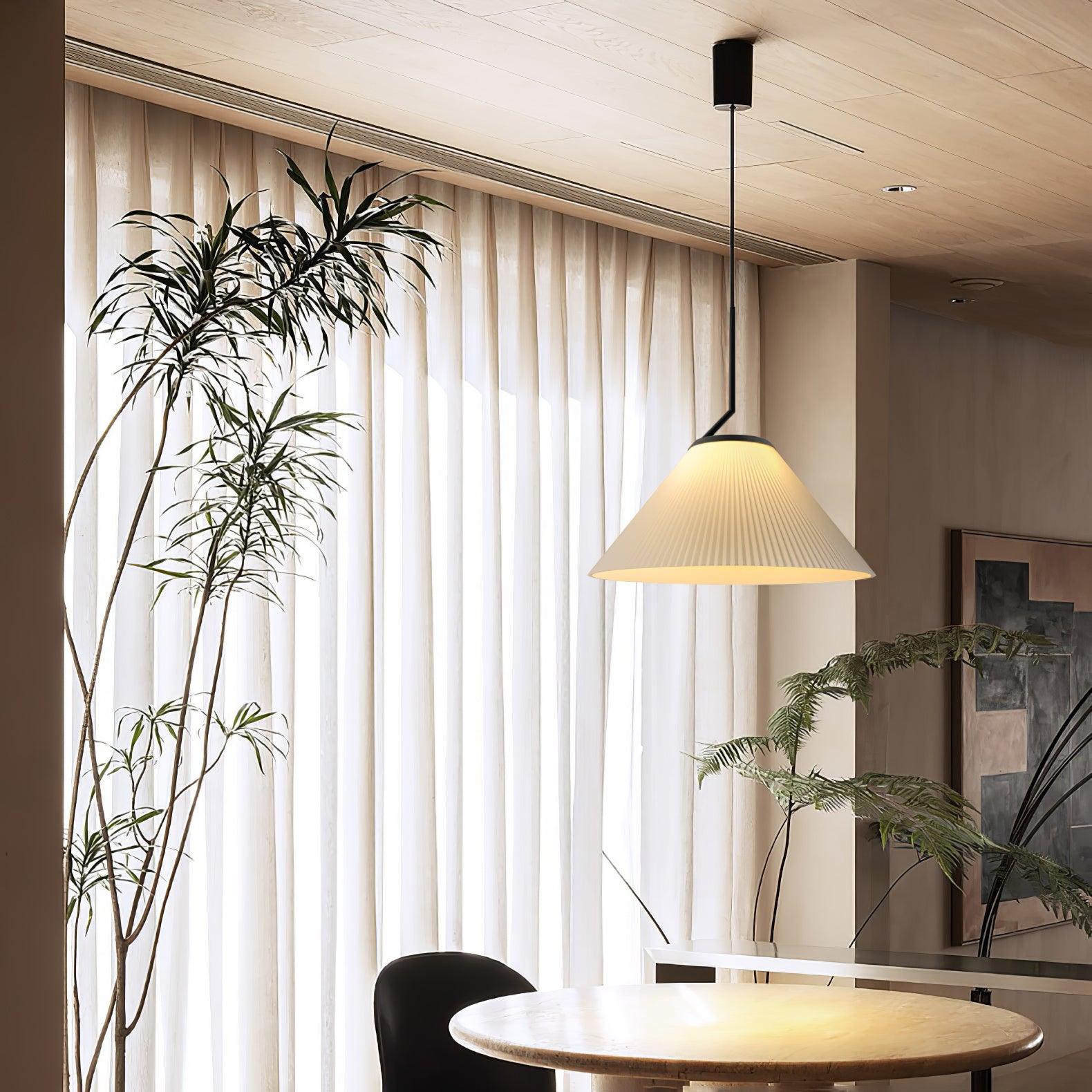 Zoravine Pleated Fabric Pendant Light - Lamp Outdoor
