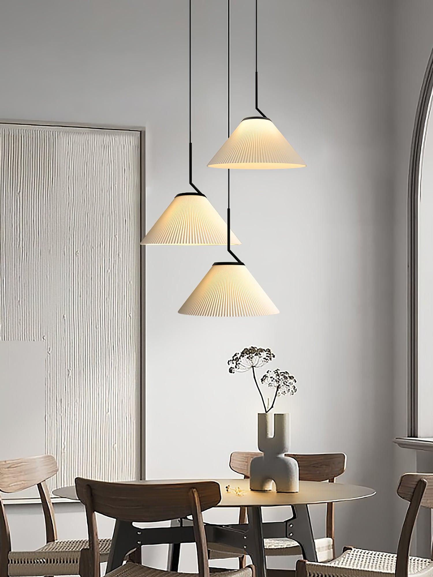 Zoravine Pleated Fabric Pendant Light - Lamp Outdoor