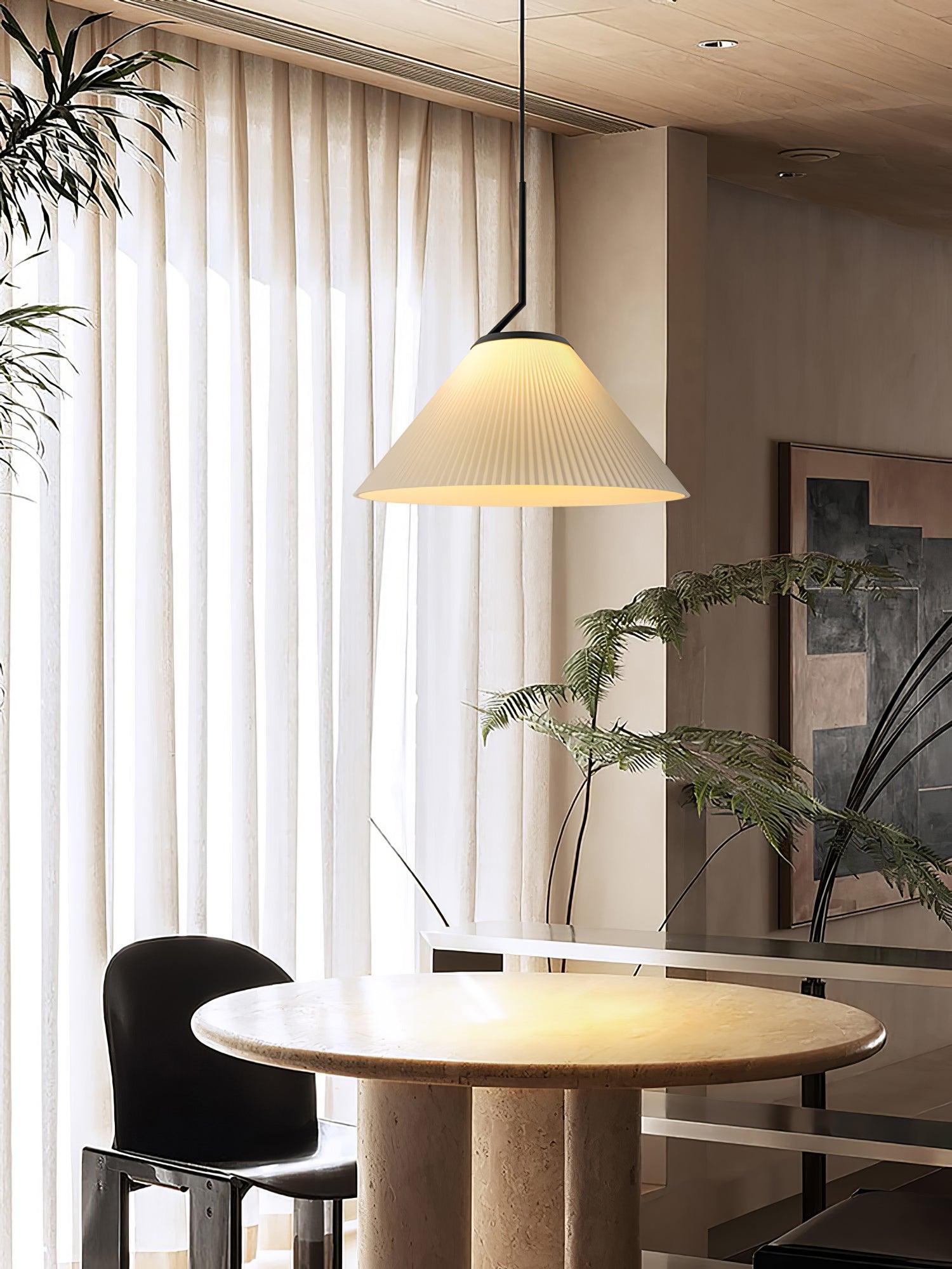 Zoravine Pleated Fabric Pendant Light - Lamp Outdoor