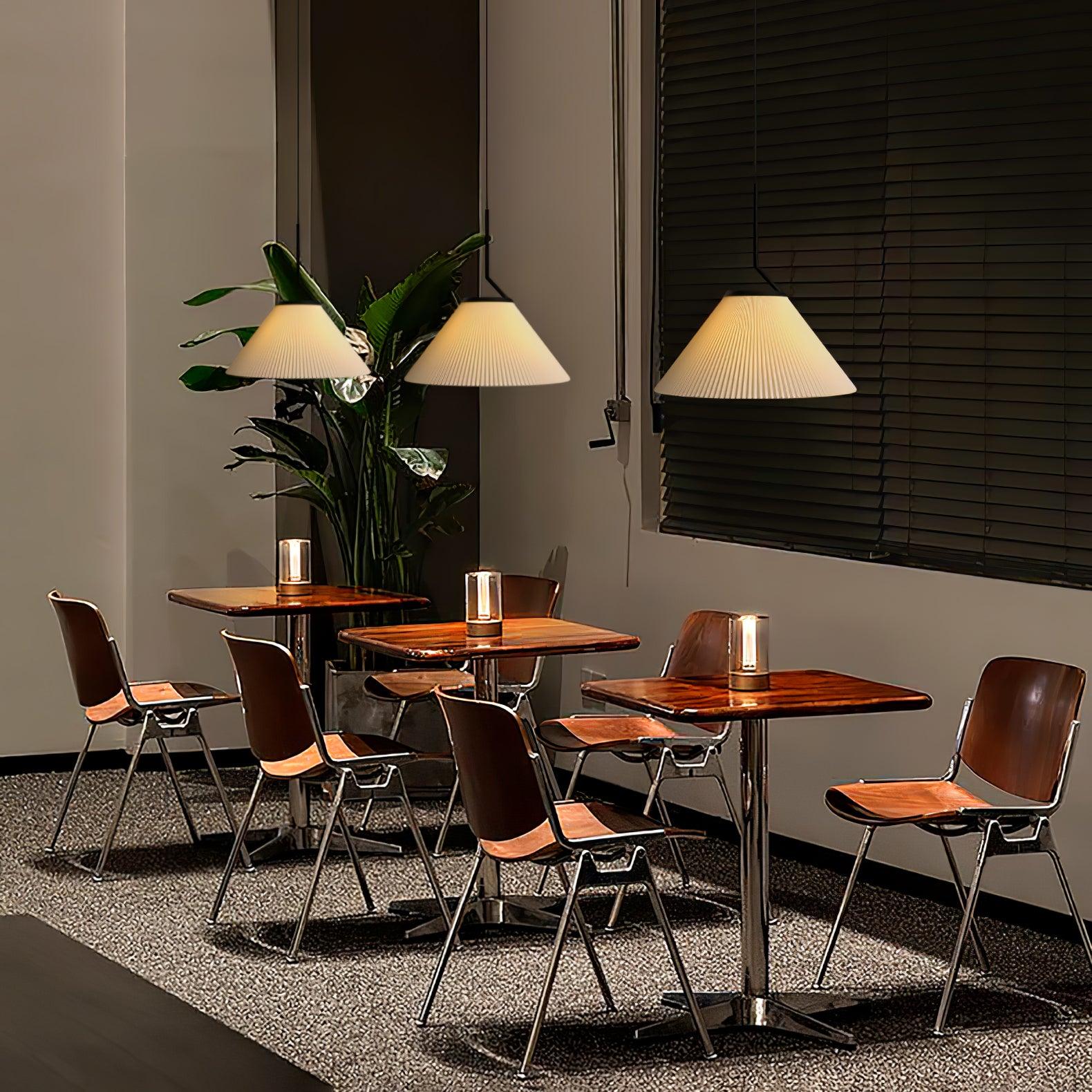 Zoravine Pleated Fabric Pendant Light - Lamp Outdoor