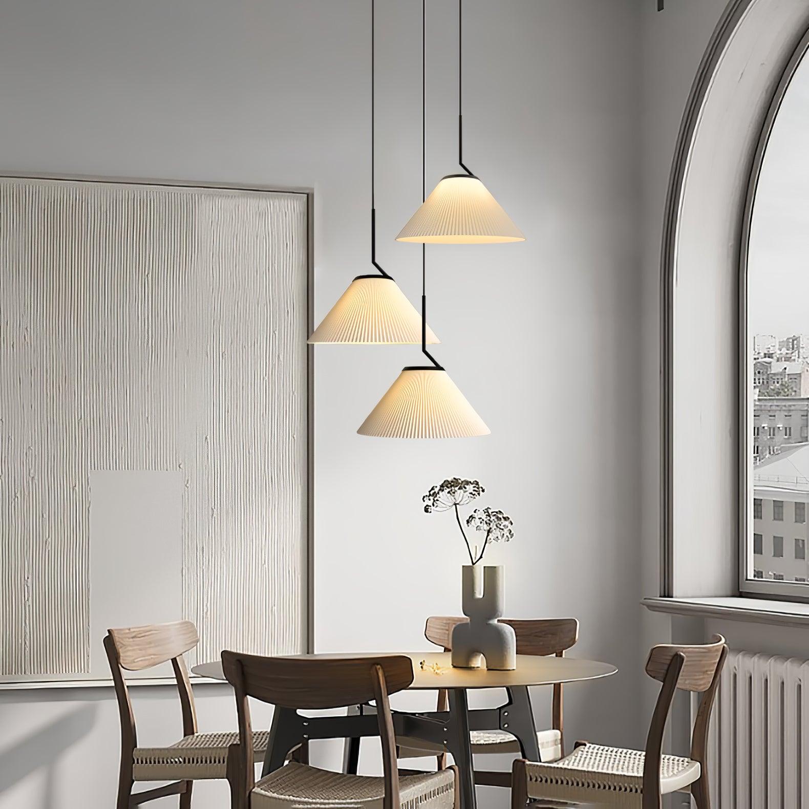 Zoravine Pleated Fabric Pendant Light - Lamp Outdoor