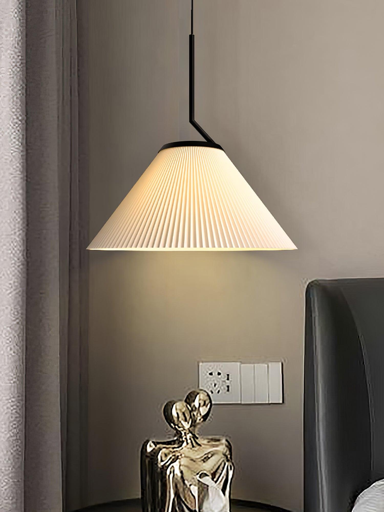 Zoravine Pleated Fabric Pendant Light - Lamp Outdoor