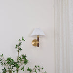 Pleated Walnut Wall Light - Lamp Outdoor