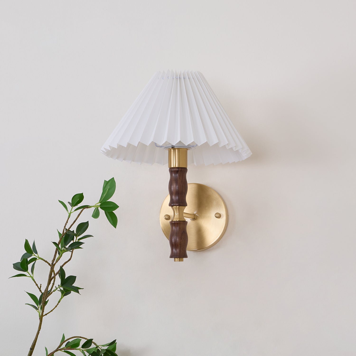 Pleated Walnut Wall Light - Lamp Outdoor