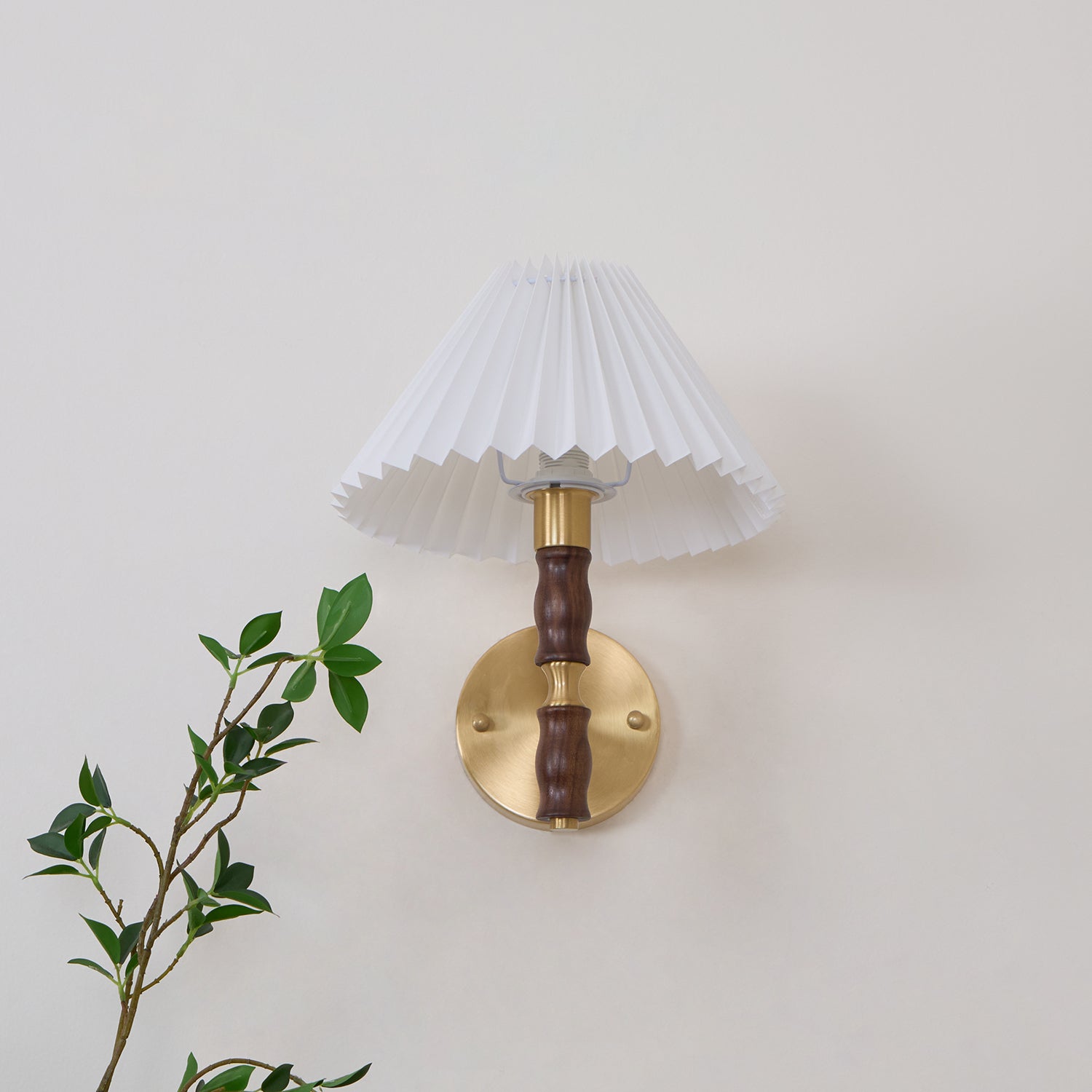 Pleated Walnut Wall Light - Lamp Outdoor