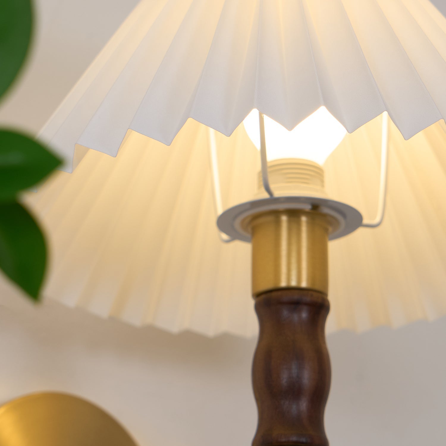 Pleated Walnut Wall Light - Lamp Outdoor
