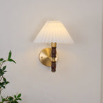 Pleated Walnut Wall Light - Lamp Outdoor