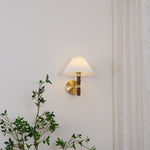 Pleated Walnut Wall Light - Lamp Outdoor