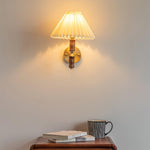 Pleated Walnut Wall Light - Lamp Outdoor