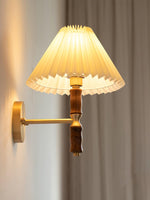 Pleated Walnut Wall Light - Lamp Outdoor