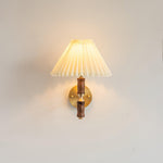 Pleated Walnut Wall Light - Lamp Outdoor