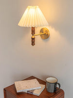 Pleated Walnut Wall Light - Lamp Outdoor