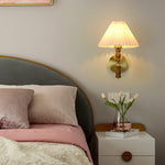 Pleated Walnut Wall Light - Lamp Outdoor