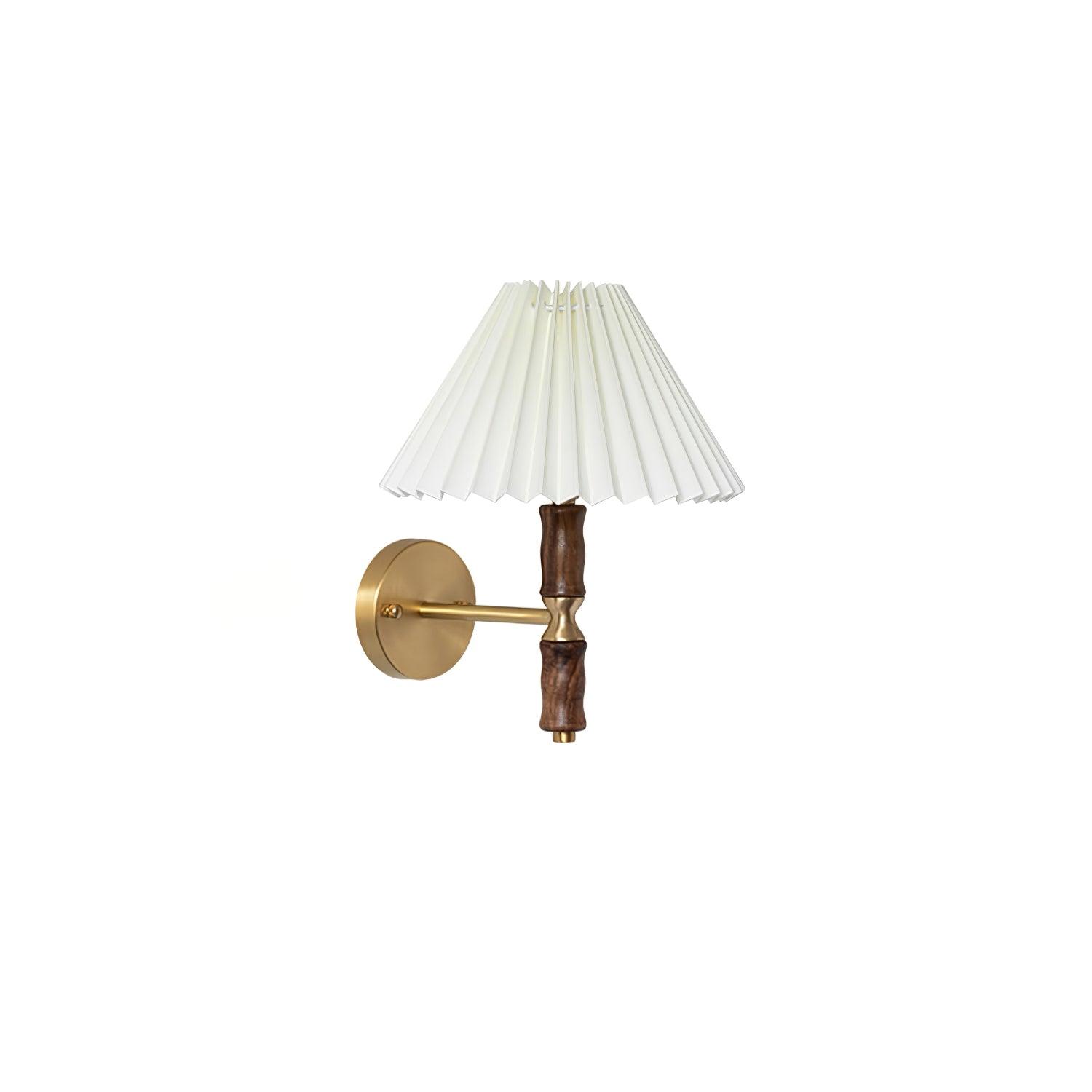 Pleated Walnut Wall Light - Lamp Outdoor