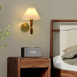Pleated Walnut Wall Light - Lamp Outdoor