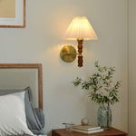 Pleated Walnut Wall Light - Lamp Outdoor
