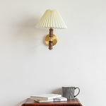 Pleated Walnut Wall Light - Lamp Outdoor