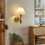 Pleated Walnut Wall Light - Lamp Outdoor