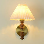 Pleated Walnut Wall Light - Lamp Outdoor
