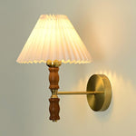 Pleated Walnut Wall Light - Lamp Outdoor