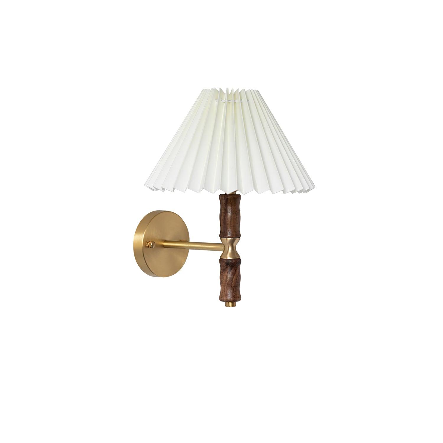 Pleated Walnut Wall Light - Lamp Outdoor