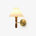 Pleated Walnut Wall Light - Lamp Outdoor