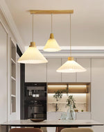 Pleated Wooden Pendant Light - Lamp Outdoor
