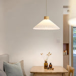 Pleated Wooden Pendant Light - Lamp Outdoor