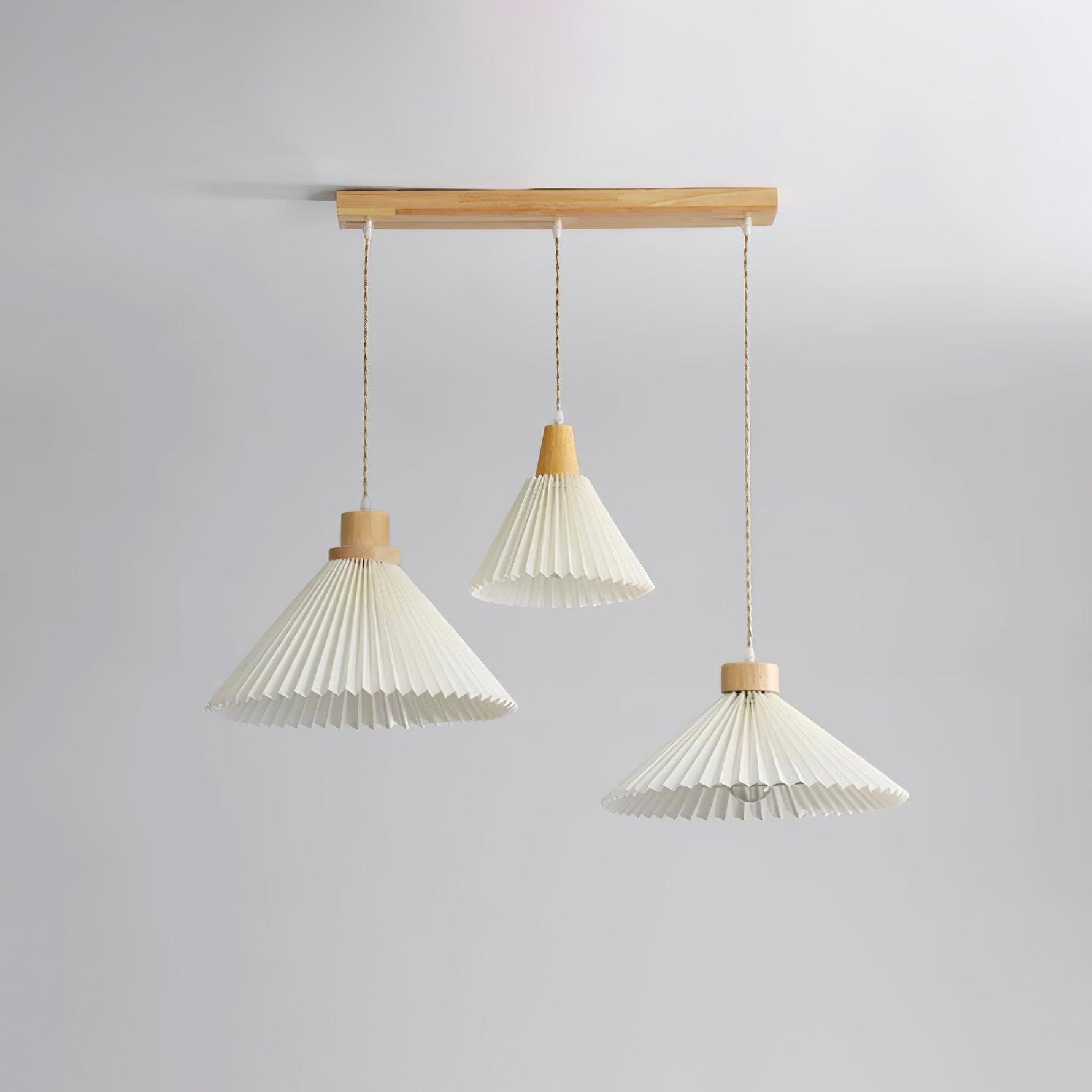 Pleated Wooden Pendant Light - Lamp Outdoor