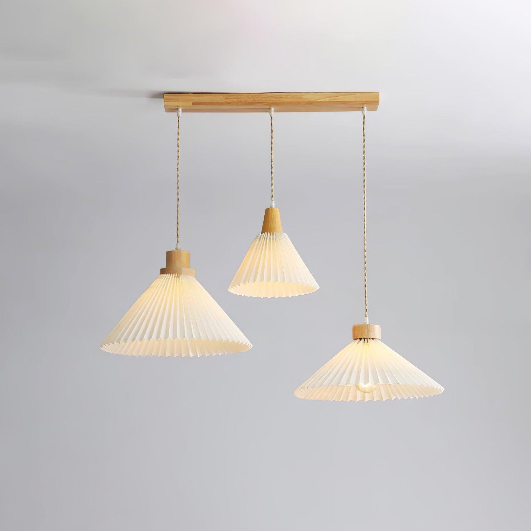 Pleated Wooden Pendant Light - Lamp Outdoor