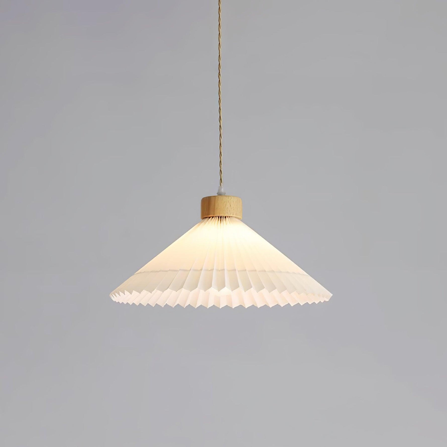 Pleated Wooden Pendant Light - Lamp Outdoor