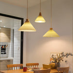 Pleated Wooden Pendant Light - Lamp Outdoor